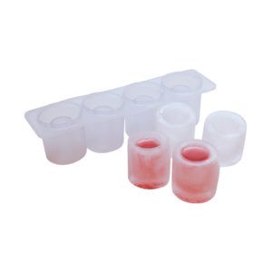 4 Cavity Shot Glass Silicone Glass Mould with drinks