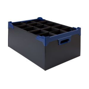 Glassware storage boxes holds 15 with no lid