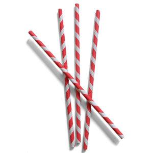 Red & White Striped Straws x 250